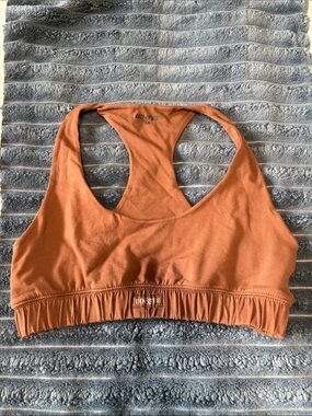 Bo+Tee Women's Rust Orange Racerback Sports Bra Size Medium